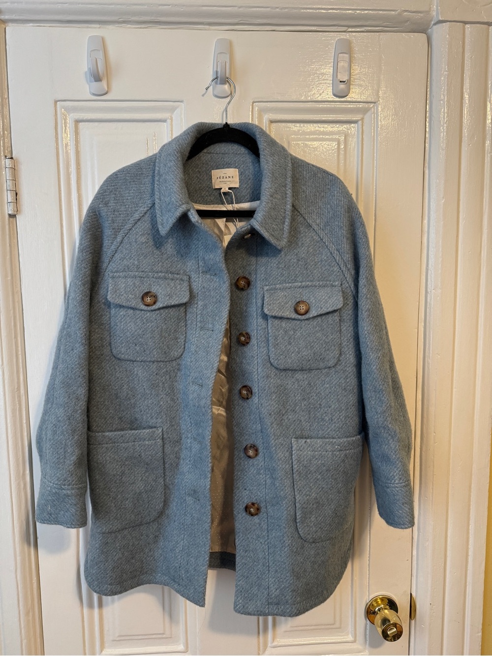 Sézane NWT Joe Coat in Vintage Blue Size 36/US 4 - Picture 6 of 7